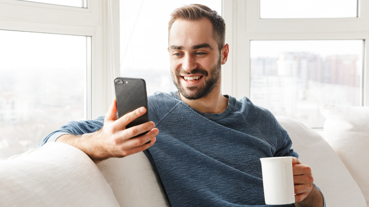 man using his cellphone