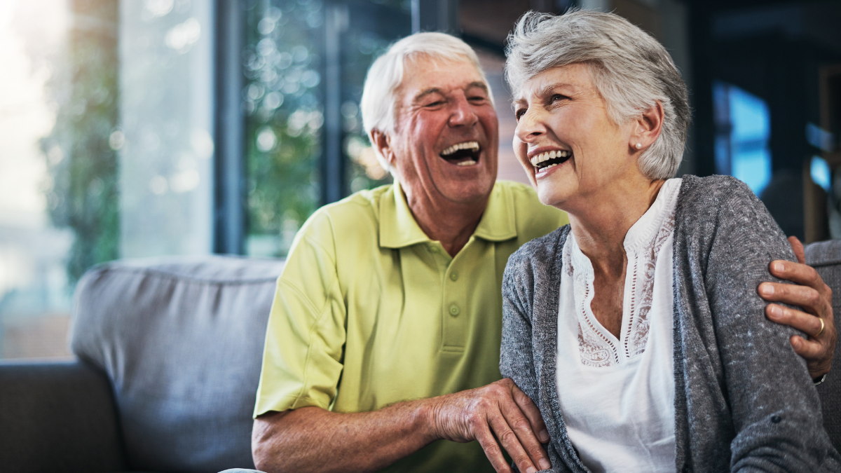 happy seniors living together