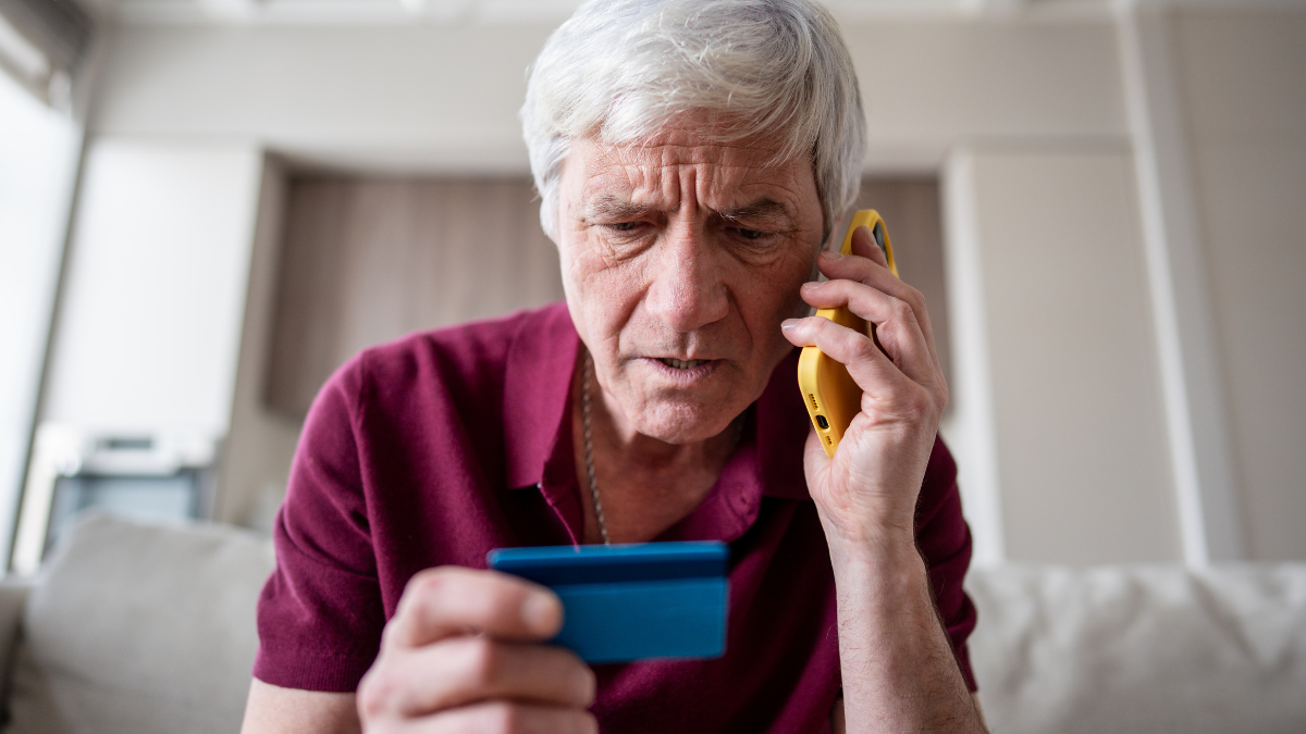 senior realizing he is scammed